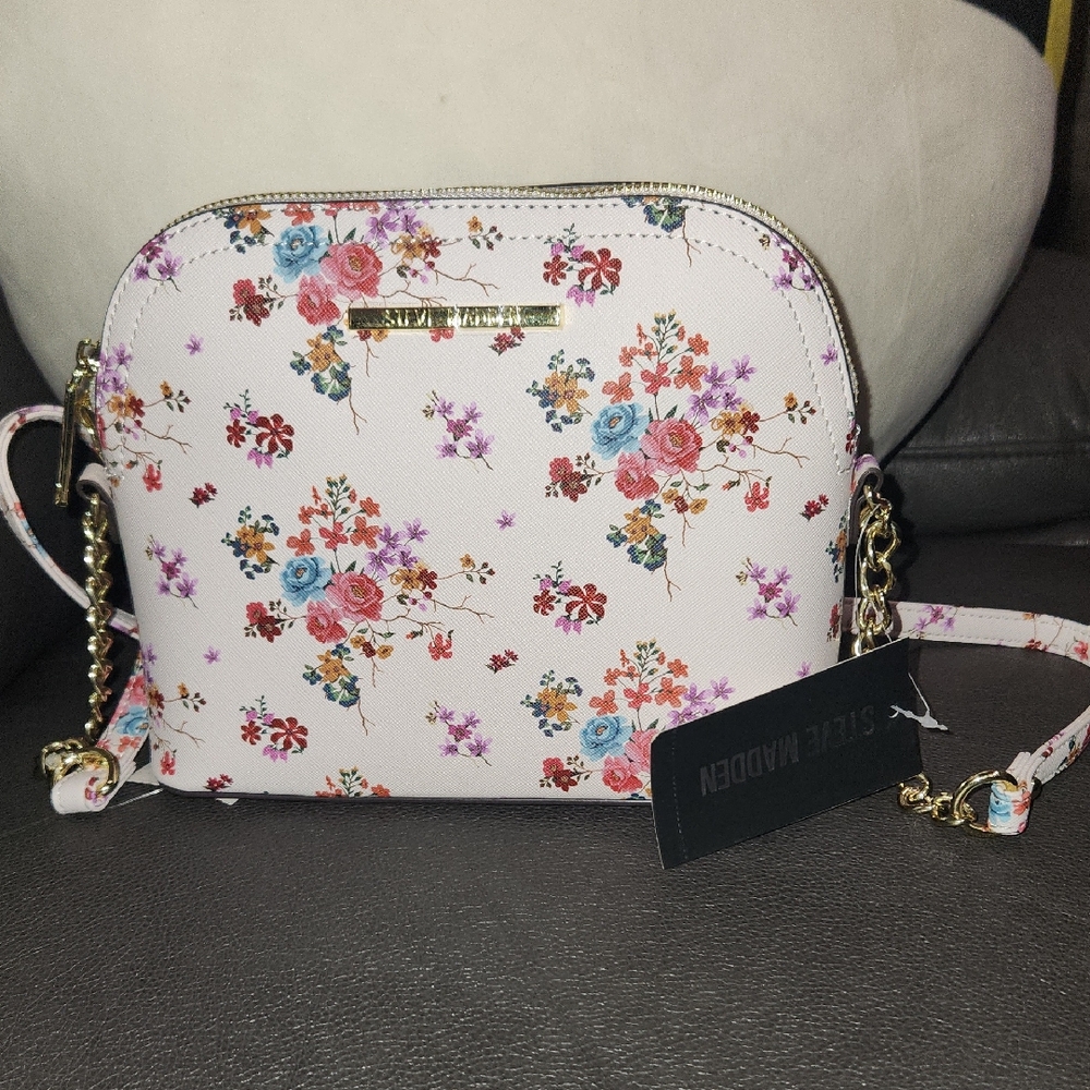 Steve Madden Floral Crossbody Bag - Pink and Gold